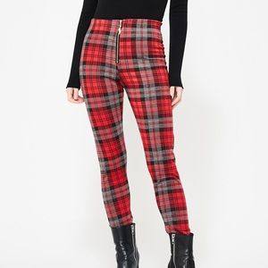 Dolls Kill Red plaid leggings